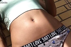 Skinny Teen Sprays Water on Herself and Plays withher Ass